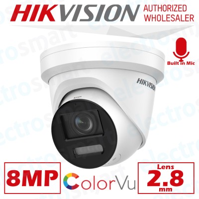 DS-2CD2387G2-LSU/SL(2.8mm)(C) Hikvision 8MP 4K ColorVu Fixed Turret ...